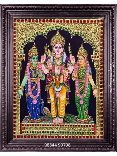 Valli Deivanai Murugan Tanjore Painting